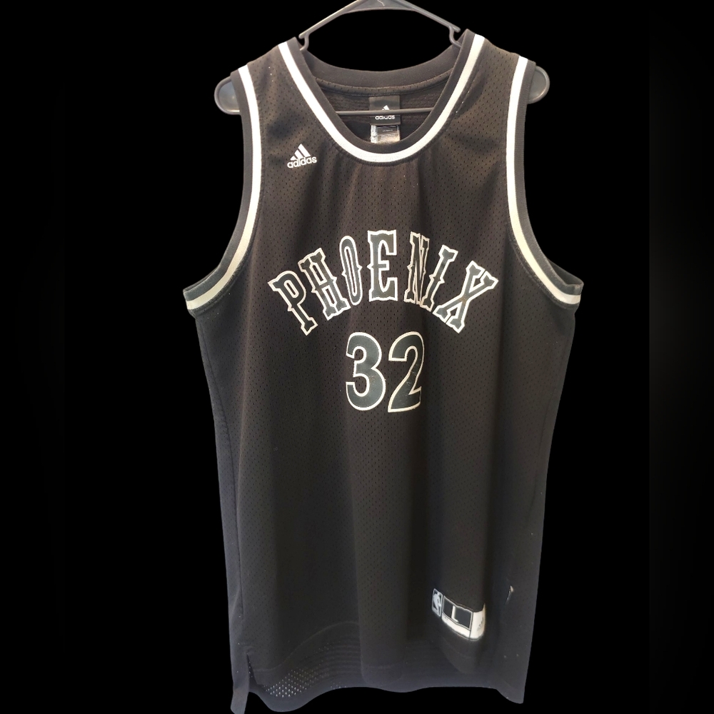 Adidas NBA Shaquille Oneal #32 Black&White Phoenix Suns Jersey 48 Old English